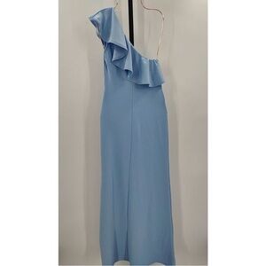 Lulu’s Last Forever One Shoulder Ruffle Max dress - Blue